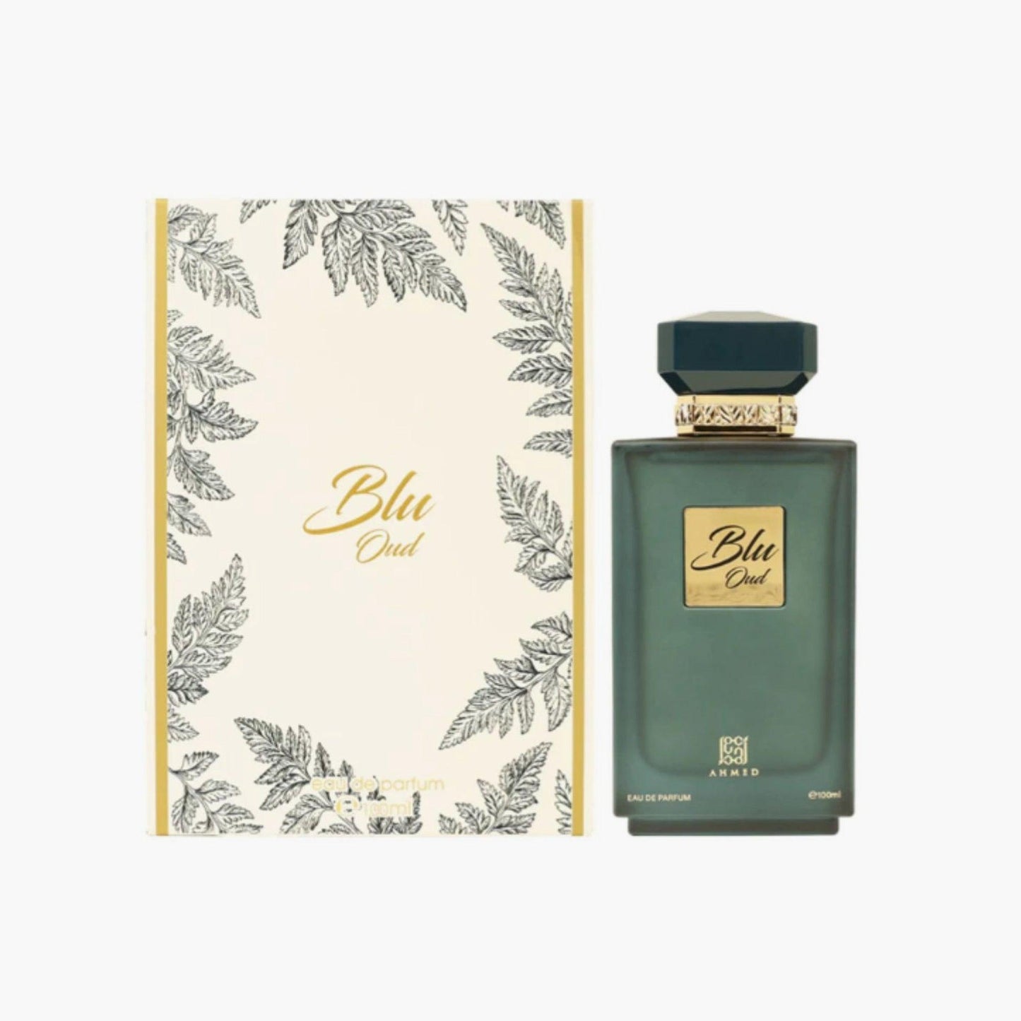 Ahmed Al Maghribi Blu Oud Eau de Parfum 100ml Bottle and Box