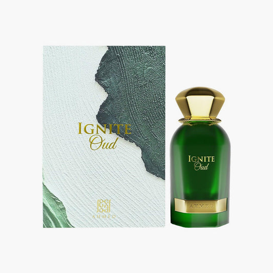 Ahmed Al Maghribi Ignite Oud Eau de Parfum 60ml Bottle and Box