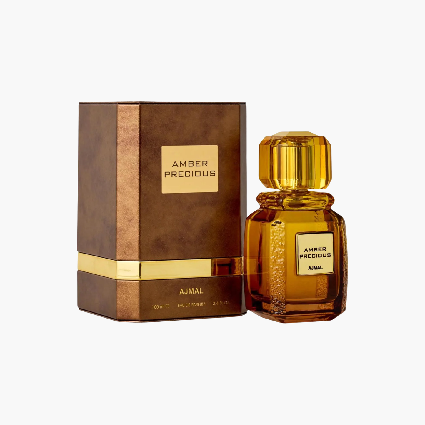Ajmal Amber Precious Eau De Parfum Unisex 100ml Bottle and Packaging