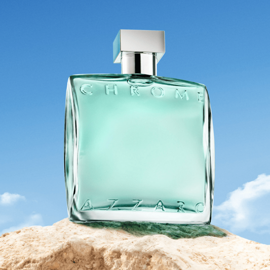Azzaro Chrome Azure Eau De Toilette For Men 100ml Bottle and Packaging