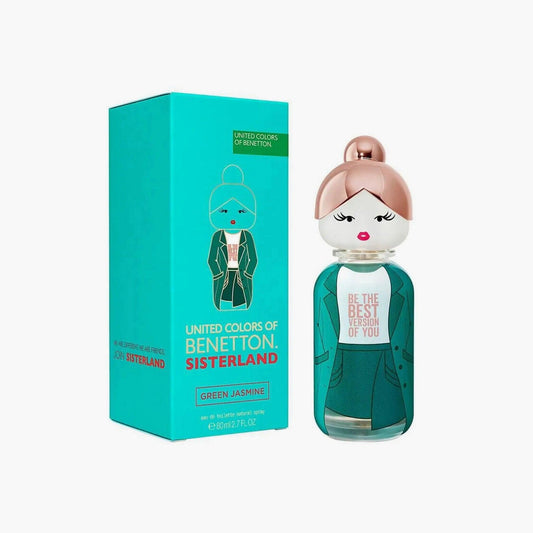Benetton Sisterland Green Jasmine Eau de Toilette 80ml Bottle and Box