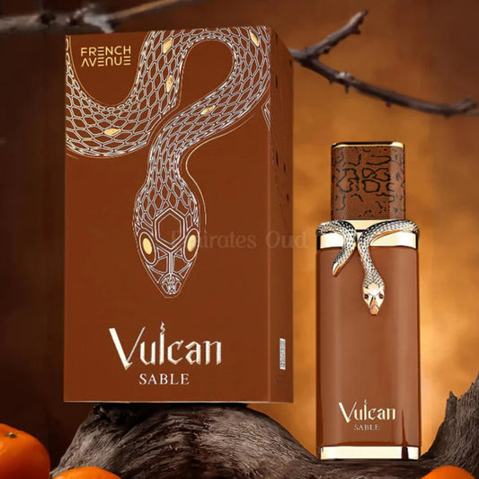 French Avenue Vulcan Sable Eau De Parfum Unisex 100ml Bottle and Packaging
