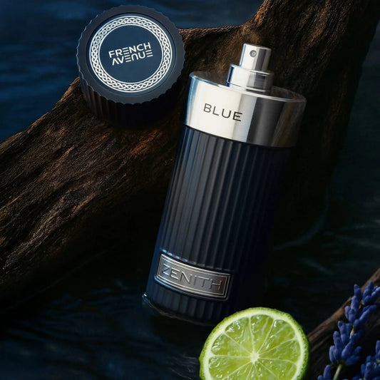 French Avenue Zenith Blue Eau De Parfum For Men 100ml Bottle and Packaging