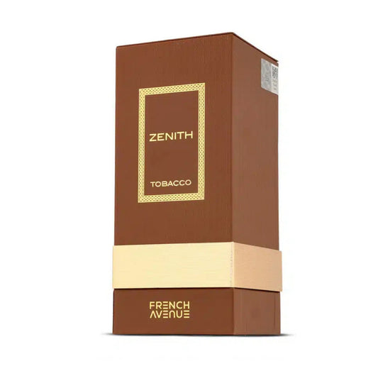 French Avenue Zenith Tobacco Eau De Parfum Unisex 100ml Bottle and Packaging