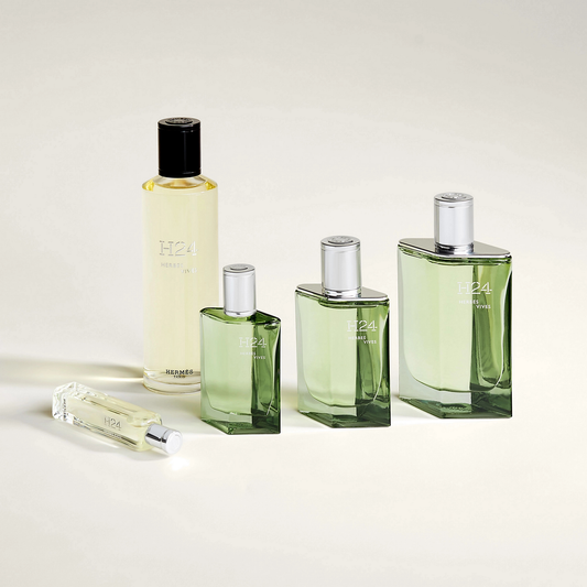 Hermes Paris Hermes H24 Herbes Vives Eau De Parfum Unisex 50ml Bottle and Packaging
