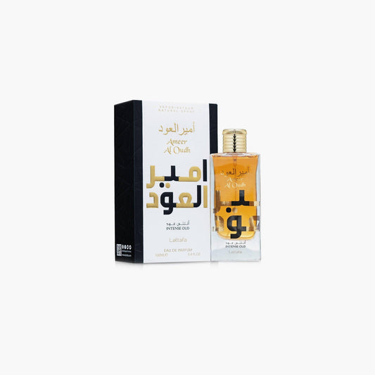 Lattafa Ameer Al Oudh Intense Eau De Parfum 100Ml Bottle and Box