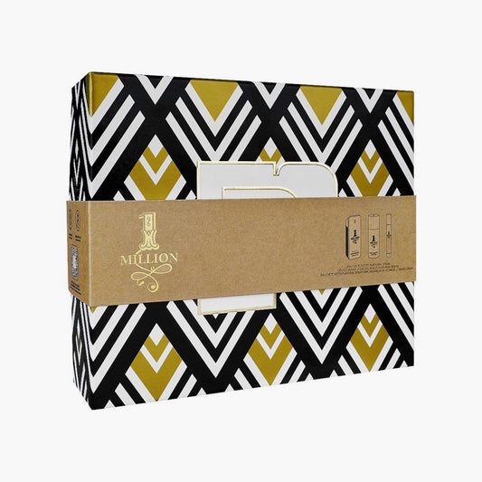 Paco Rabanne 1 Million 3 Piece Gift Set For Men Bottle and Packaging