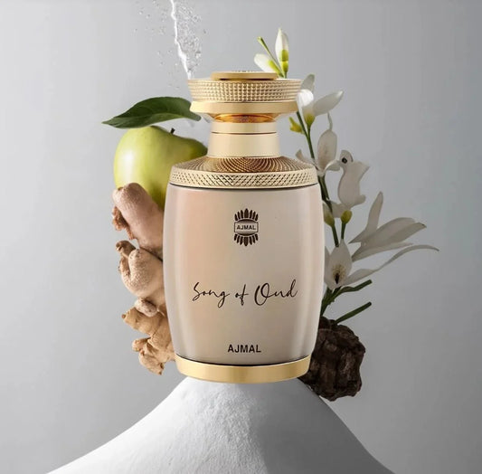 Ajmal Song Of Oud Eau De Parfum Unisex 75ml Bottle and Packaging
