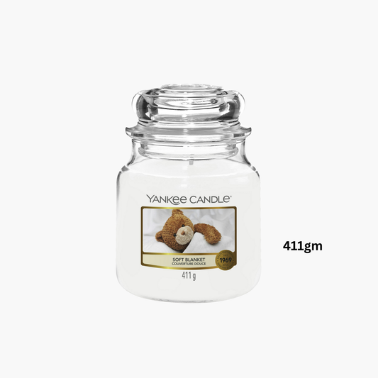 Yankee Candles Yankee Soft Blanket Scented Candle Bottle and Packaging