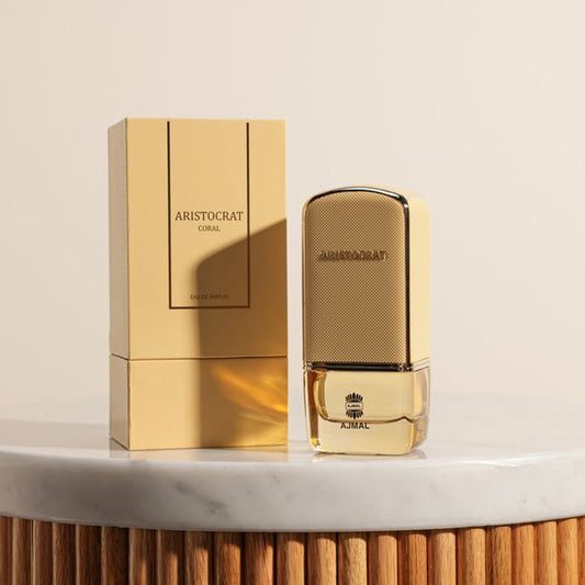 Ajmal Aristocrat Coral Eau De Parfum For Women 75ml Bottle and Packaging