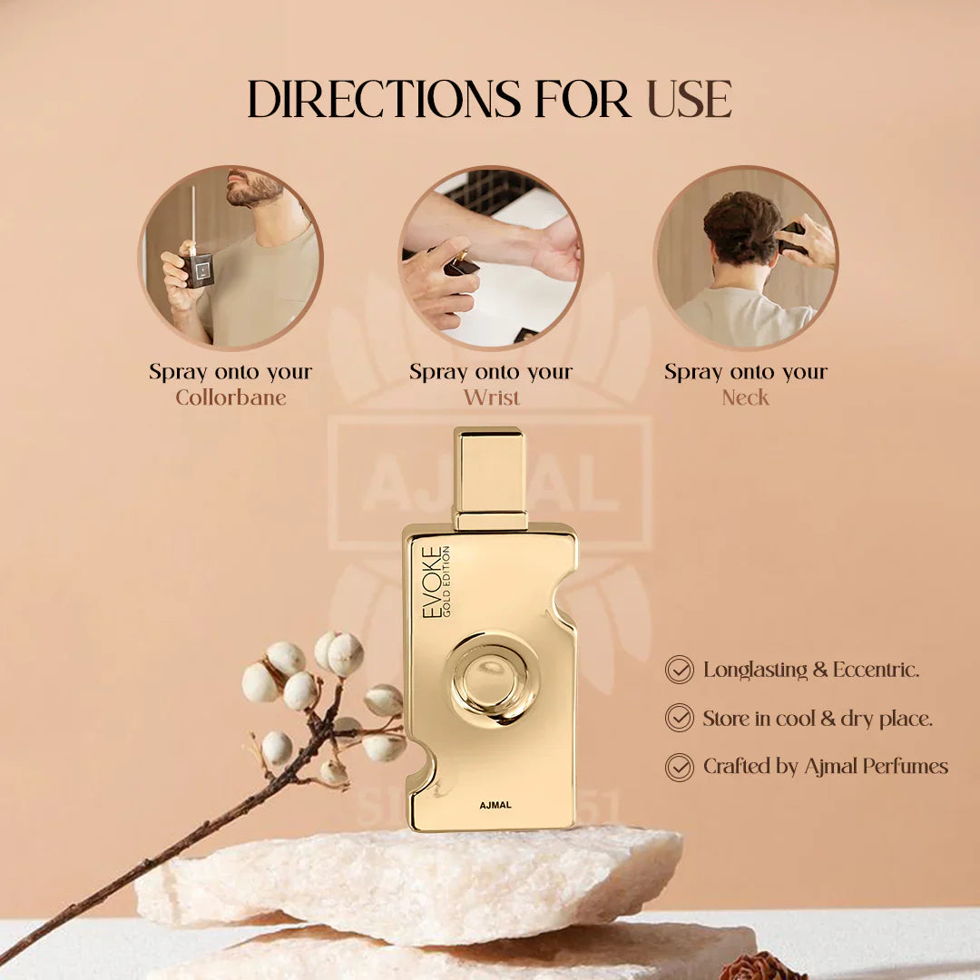 Ajmal Evoke Gold Edition Eau De Parfum For Women 75ml Close-Up View