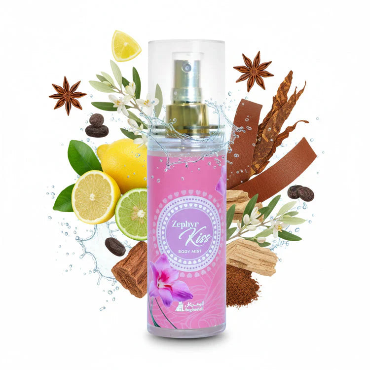 Asgharali Perfumes Asgharali Zephyr Kiss Body Spray Unisex 125ml Fragrance Notes and Details