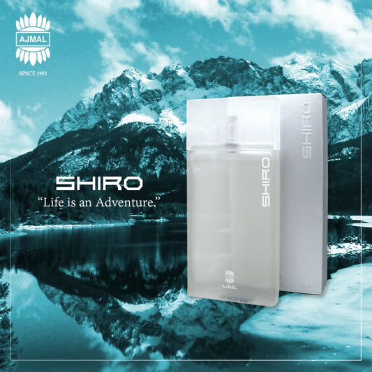Ajmal Shiro Eau De Parfum For Men 90ml Bottle and Packaging