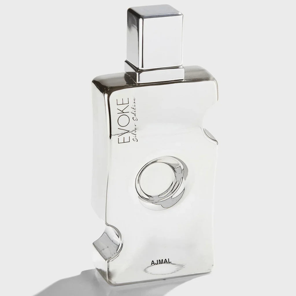 Ajmal Evoke Silver Edition Eau De Parfum For Women 75ml Bottle and Packaging