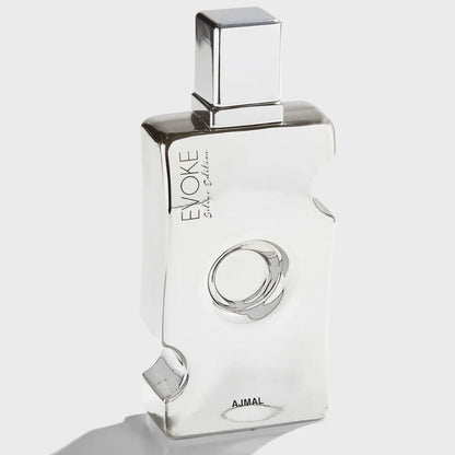 Ajmal Evoke Silver Edition Eau De Parfum For Women 75ml Bottle and Packaging