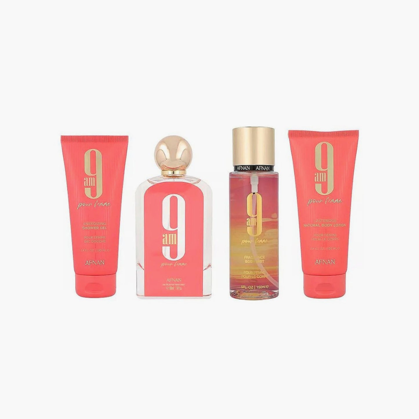 Afnan 9 AM Pour Femme 4 Piece Gift Set