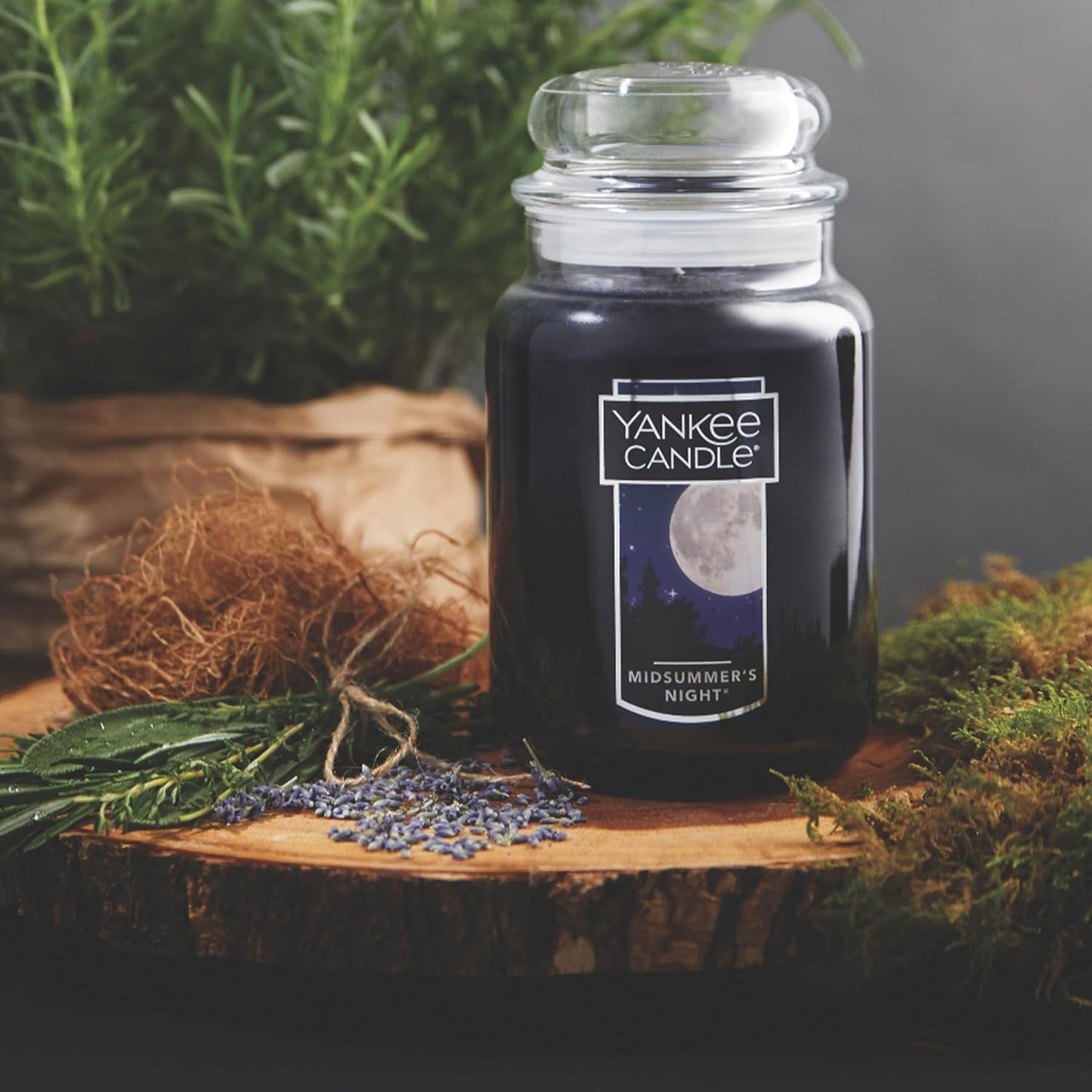 Yankee Candles Yankee Midsummer's Night Scented Candle Bottle and Packaging