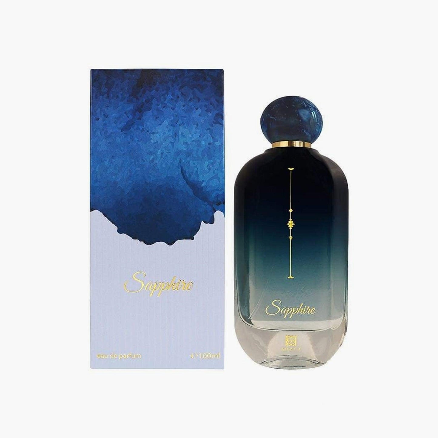 Ahmed Al Maghribi Sapphire Eau de Parfum 100ml Bottle and Box