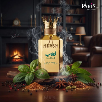 Alezz Oud Hersh Lehab Eau De Parfum Unisex 100ml Bottle and Packaging