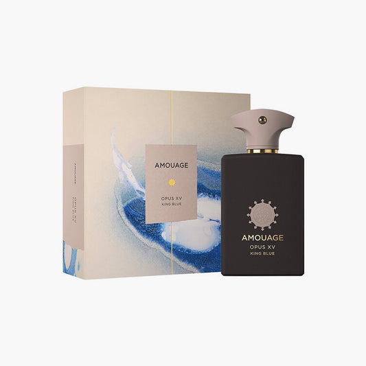 Amouage Opus XV King Blue Eau De Parfum Unisex 100ml Bottle and Packaging