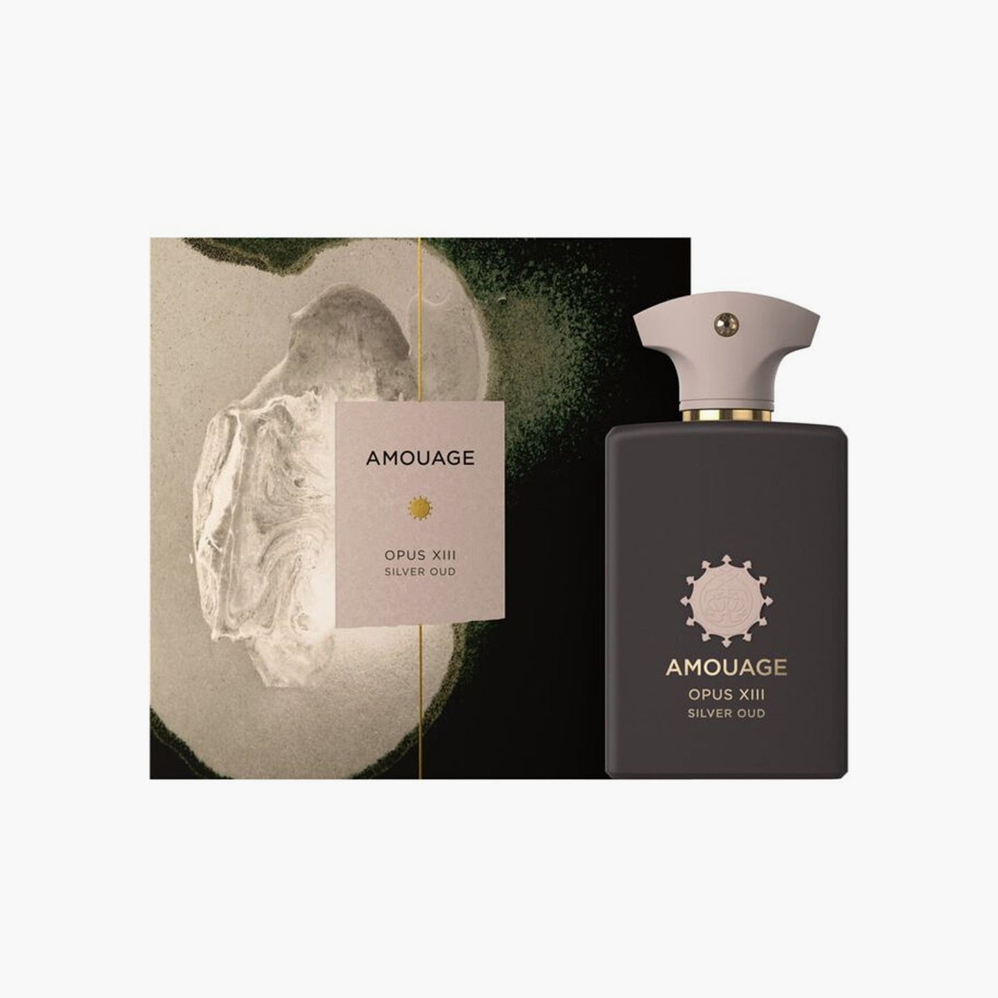 Amouage Opus Xlll Silver Oud Eau De Parfum Unisex 100ml Bottle and Packaging