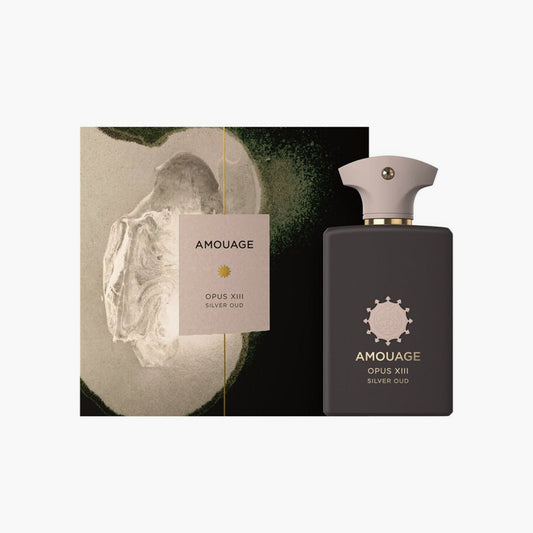 Amouage Opus Xlll Silver Oud Eau De Parfum Unisex 100ml Bottle and Packaging