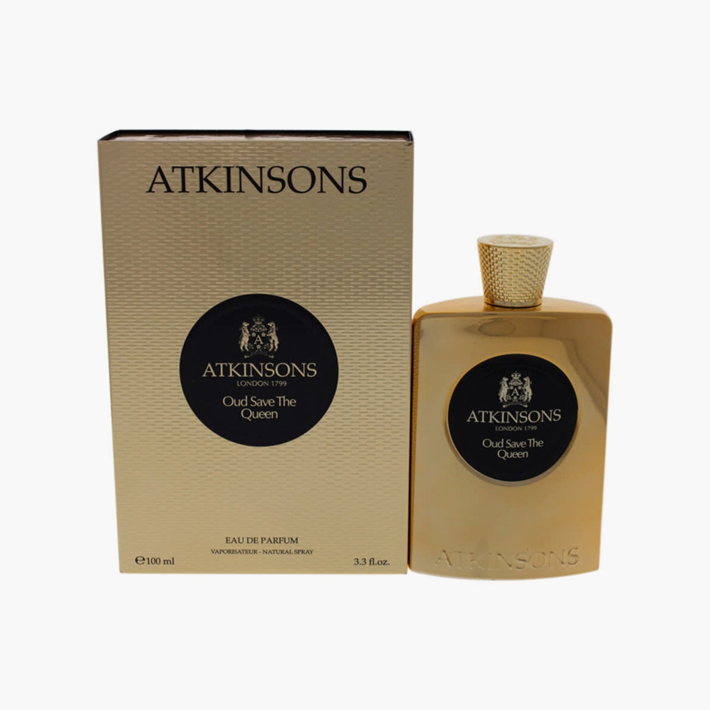Atkinsons Oud Save The Queen Eau De Parfum For Women 100ml Bottle and Packaging