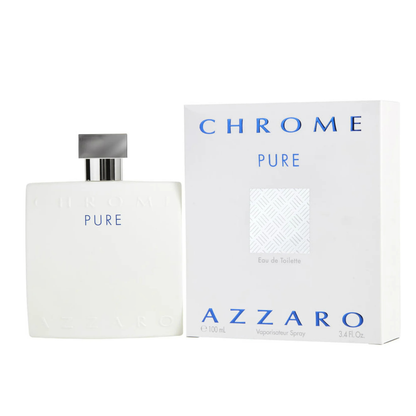 Azzaro Chrome Pure Eau De Toilette For Men 100ml Bottle and Packaging