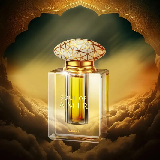 Ajmal Attar Soul Of Amir Concentrated Perfume Oil Unisex 12ml Bottle and Packaging