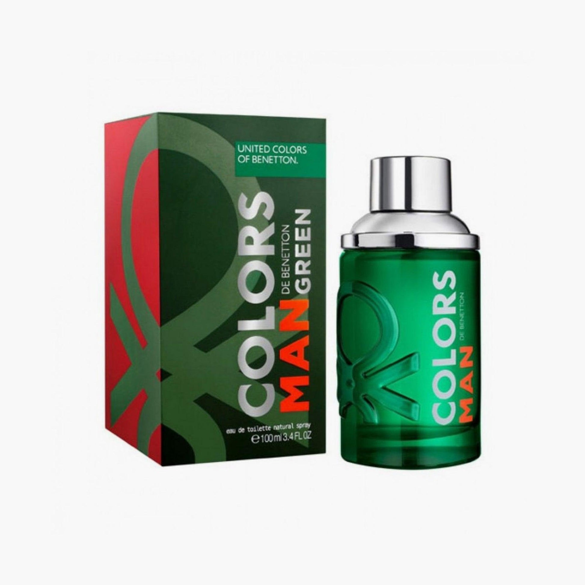 Benetton Colors Man Green Eau de Toilette 100ml Bottle and Box