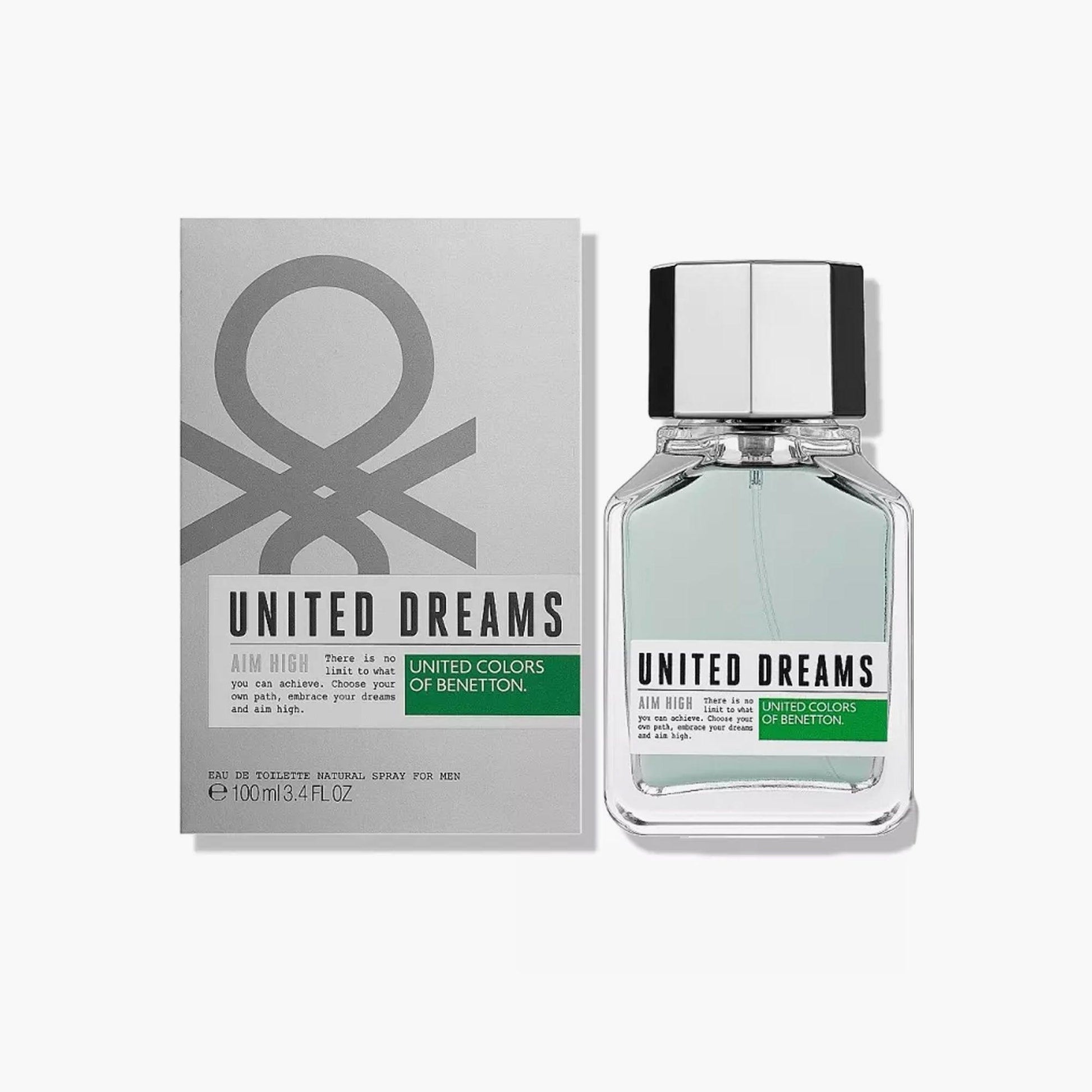 Benetton United Dreams Aim High Eau de Toilette 100ml Bottle and Box