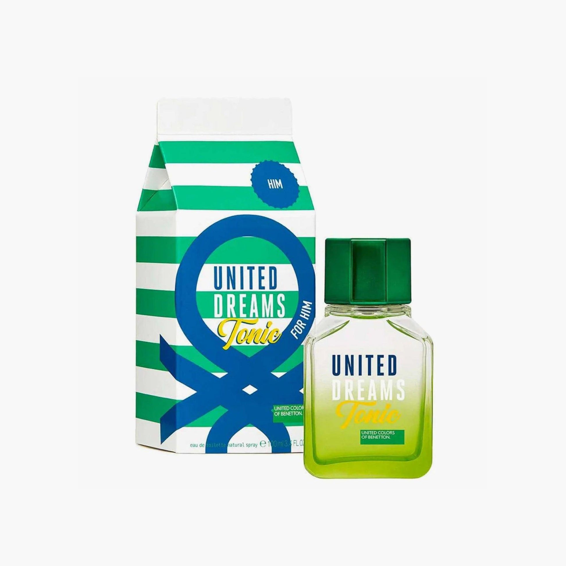 Benetton United Dreams Tonic For Him Eau De Toilette 100ml Bottle and Box