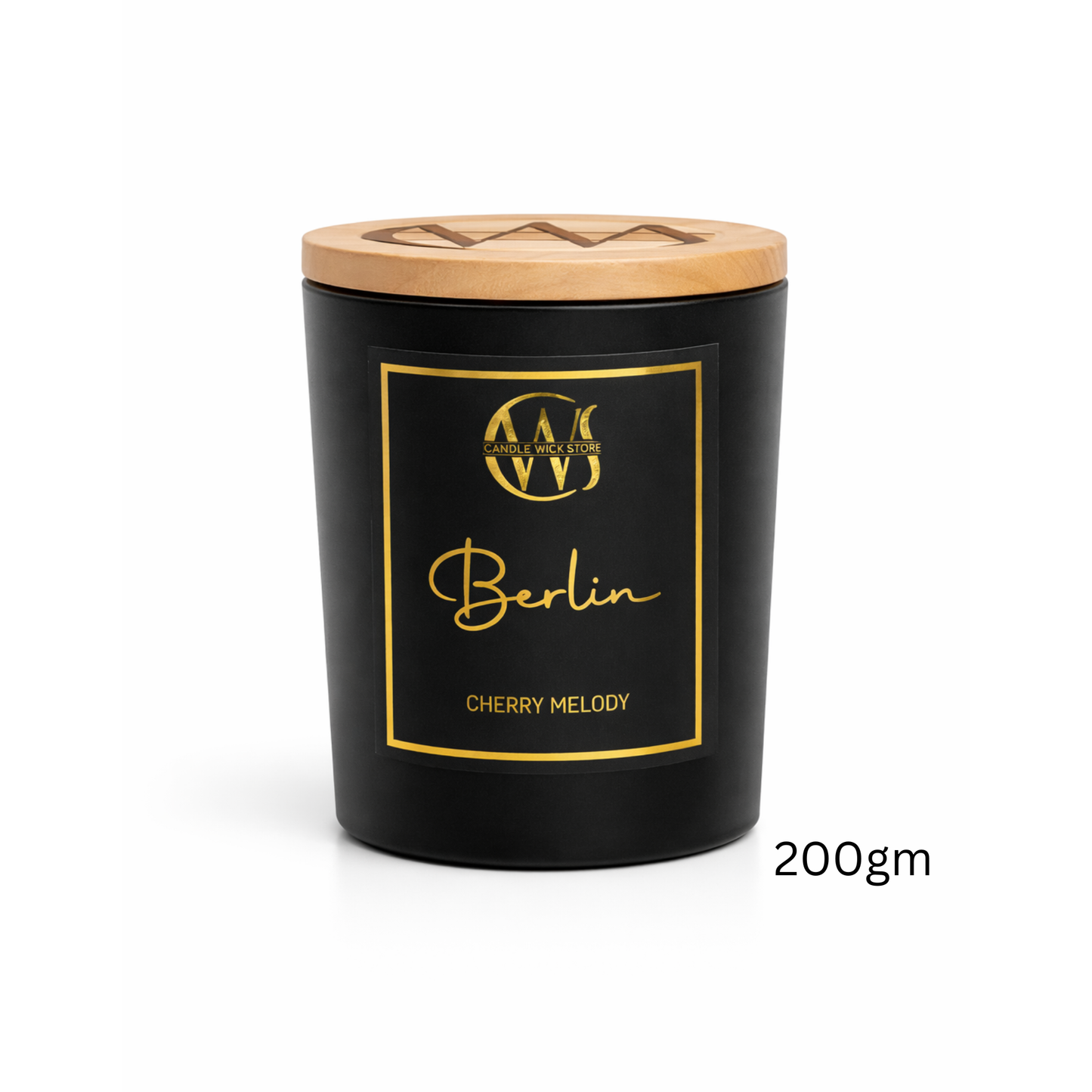 Candle Wick Store Berlin Candle with Cherry Melody Scent Close-Up View
