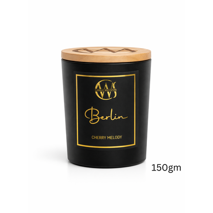 Candle Wick Store Berlin Candle with Cherry Melody Scent Fragrance Notes and Details