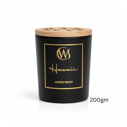 Candle Wick Store Hawaii Candle with Jasmine Breeze Scent Close-Up View