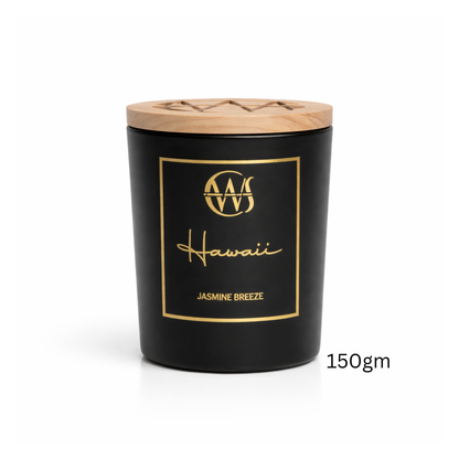 Candle Wick Store Hawaii Candle with Jasmine Breeze Scent Fragrance Notes and Details