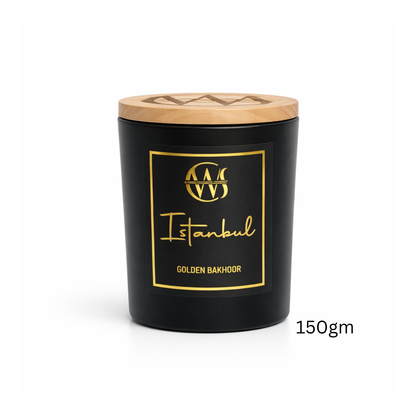 Candle Wick Store Istanbul Candle with Golden Bakhoor Scent Close-Up View