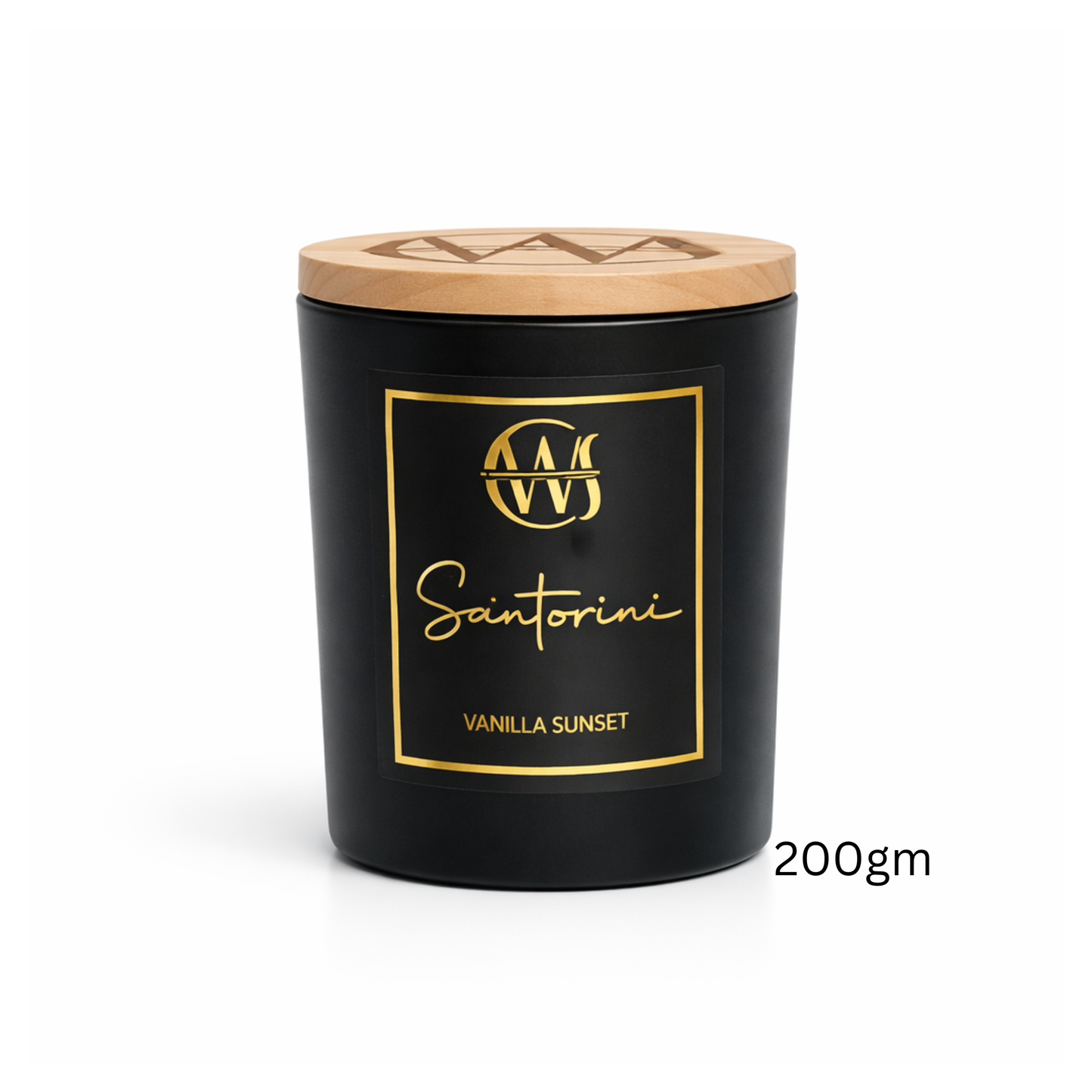 Candle Wick Store Santorini Candle with a Roasted Vanilla Sunset Scent Close-Up View