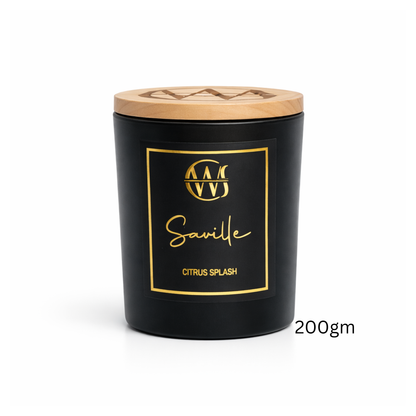Candle Wick Store Saville Candle With Citrus Splash Scent Close-Up View