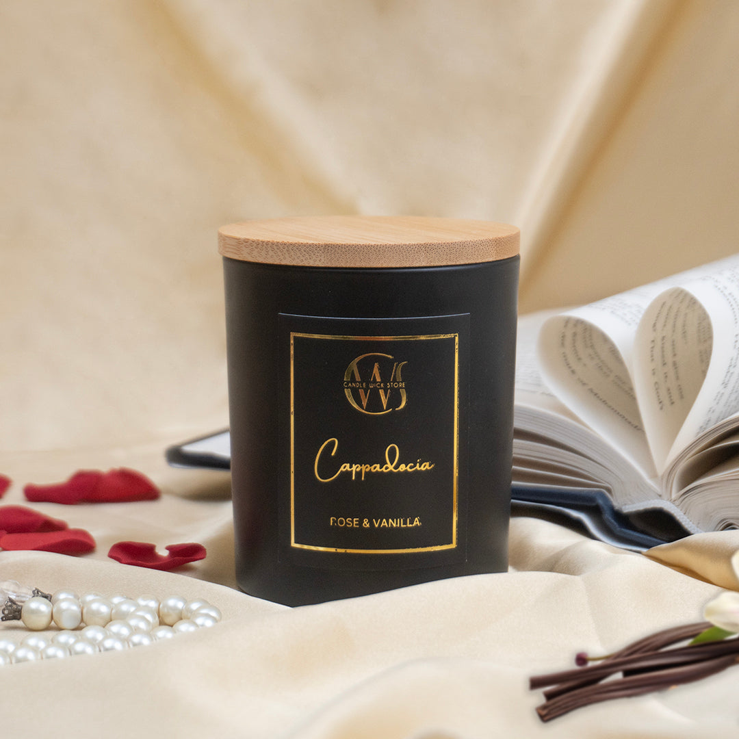 Candle Wick Store Cappadocia Candle with Rose and Vanilla Scent Back View