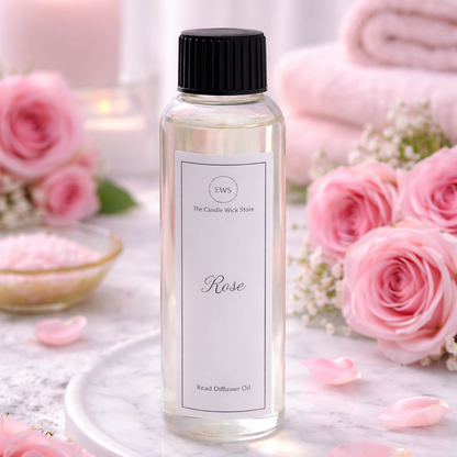 Candle Wick Store Rose Reed Diffuser Refill Oil 120ml Bottle and Packaging