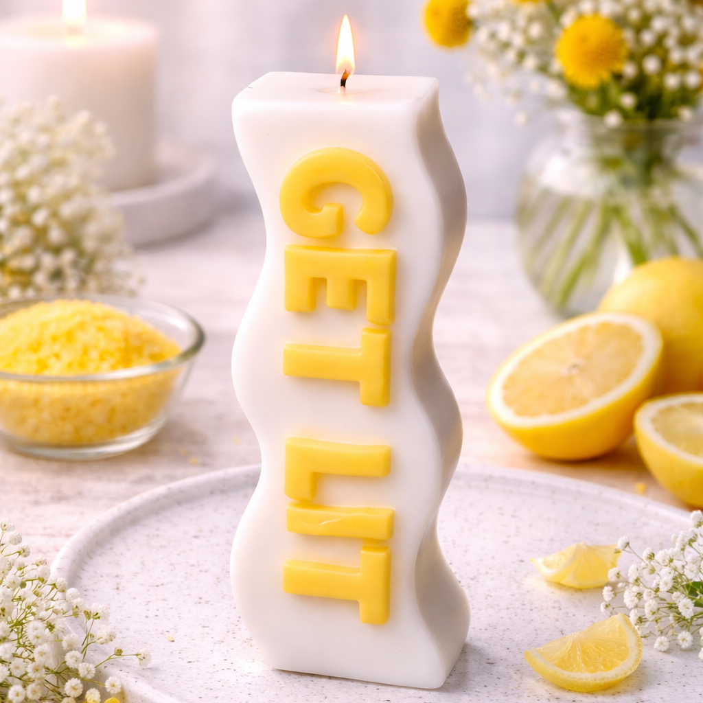 Candle Wick Store Get Lit Quote Candle 96gm Bottle and Packaging