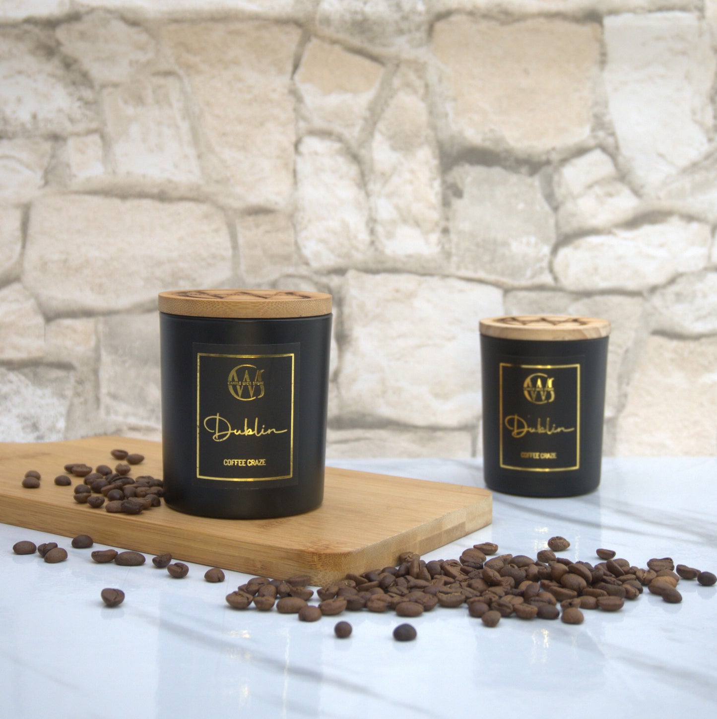Candle Wick Store Dublin Candle With Coffee Craze Scent Side View