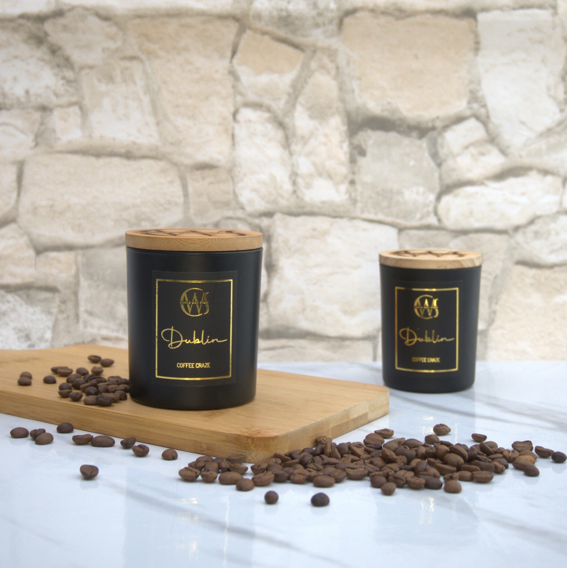 Candle Wick Store Dublin Candle With Coffee Craze Scent Side View