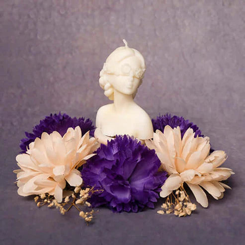 Candle Wick Store Flower Girl Vintage Style European Art Candle 137gm Bottle and Packaging