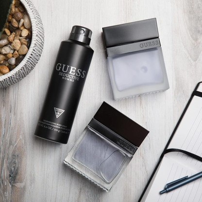 Guess Seductive 4 Piece Gift Set For Men Bottle and Packaging