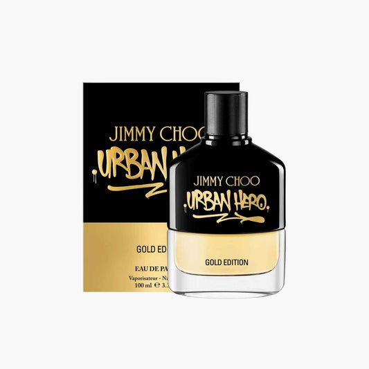 Jimmy Choo Urban Hero Gold Edition Eau de Parfum 100ml Bottle and Box