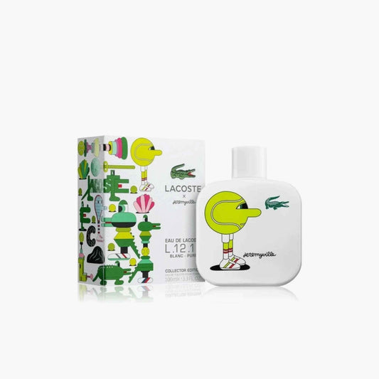 Lacoste X Jeremyville Blanc Pure Edi Eau de Toilette 100ml Bottle and Box