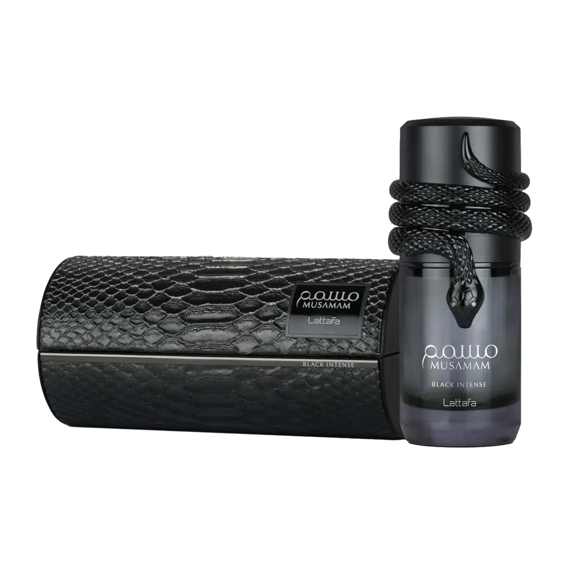 Lattafa Perfumes Lattafa Musamam Black Intense Eau De Parfum For Men 100ml Bottle and Packaging