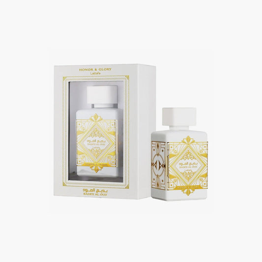 Lattafa Badee Al Oud Honor & Glory Eau de Parfum 100ml Bottle and Box